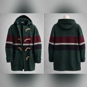 Vintage 1980's Polo Ralph Lauren Wool Duffle Coat USA Toggle Hooded Size M